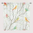 thumbnail image 2 of Birds Blackout Curtains Spring Retro Flowers Colorful Birds Design Energy Saving Grommets Window Panels for Bedroom & Living Room W63 x L63 Inch, 2 of 5