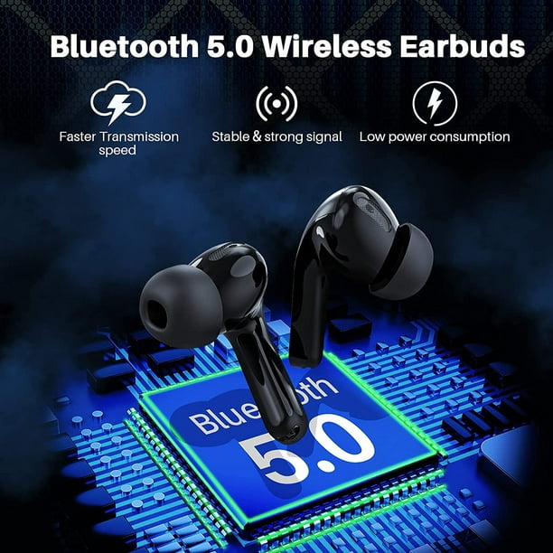 Écouteurs sans fil Bluetooth Casque sans fil Contrôle tactile Audio stéréo  intra-auriculaire Écouteurs Bluetooth à suppression de bruit 