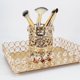 thumbnail image 3 of Portalápices de cristal de estilo europeo, cilindro de almacenamiento para brochas de maquillaje, lápiz de cejas, peine, caja de almacenamiento con acabado, adornos de cristal, 3 of 5
