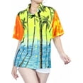 thumbnail image 5 of LA LEELA Women's Casual Beach Hawaiian Blouse Shirt Cute Blouses Button Up Short Sleeve Dress Tops Tee Shirts Tank Top Women L Tall Branch, Orange, 5 of 6