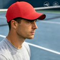 thumbnail image 4 of WGRFFH Seamless Uncrushable Lightweight Sports Baseball Cap,Race Day Men's Running Hat,Quick Dry Mesh Cap Sweatband,Performance Breathable Holes Profile Low Profile Dad Hat For Travel Running Red, 4 of 5