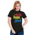 thumbnail image 5 of Faith Hope Love Happy Christian Women's Graphic T Shirt Tees Brisco Brands S, 5 of 6