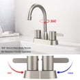 thumbnail image 5 of Tcbosik Brushed Nickel Bathroom Faucets, 2 Handle Bathroom Sink Faucet, Centerset Bathroom Sink Faucet for 3 Hole (Pop-up Drain and Hose Not Included), 5 of 6