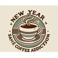 thumbnail image 4 of New Year, Same Coffee Addiction Adult Natural Crew Neck Short Sleeve Tee-Medium, 4 of 4