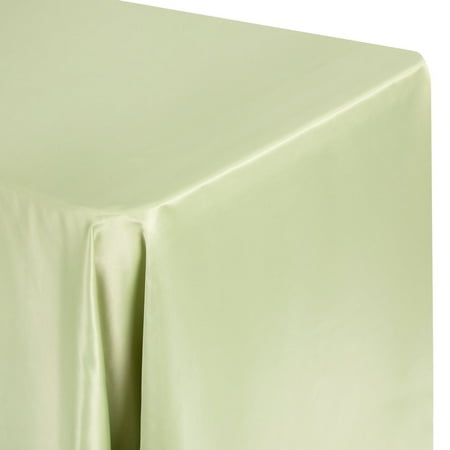 

1 Pc Lamour Satin 90 X156 Rectangular Oblong Tablecloth - Sage Green For Wedding Or Event Decor