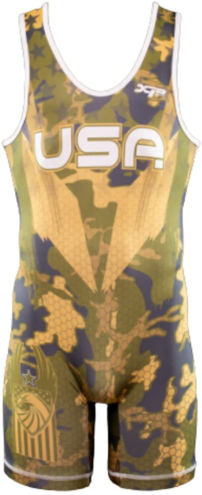 2020 USA Green Camo Wrestling Singlet by XPA, Adult XXXLarge (275+lbs