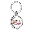thumbnail image 1 of Frogs Mouse Plan Art Deco Fashion Rotating Keychain Metal Keyring Holder, 1 of 2