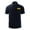 Navy Blue With Gold ID, variant on First Class Polycotton Utility Security Polo Shirts - Navy Blue with White ID - L
