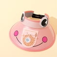 thumbnail image 5 of SGFCWSX Boys Sun Visor Hat USB Rechargeable Fan Wide Brim UV Protection Cute Adjustable Summer Outdoor Beach Hat for Kids Pink Free Size, 5 of 6