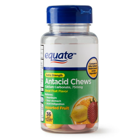 Equate Extra Strength Antacid Chewable Fruit Tablets, 750 mg, 36 (Best Food For Child With Upset Stomach)