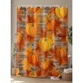 thumbnail image 4 of Fsddascl Orange Fall Shower Curtain Set - 72" x 78" Washable Bathtub Curtain with 12 Hooks, Pumpkins Thanksgiving Maple Leaf Waterproof Fabric Stall Shower Curtains for Bathroom/Bathtub Décor, 4 of 6