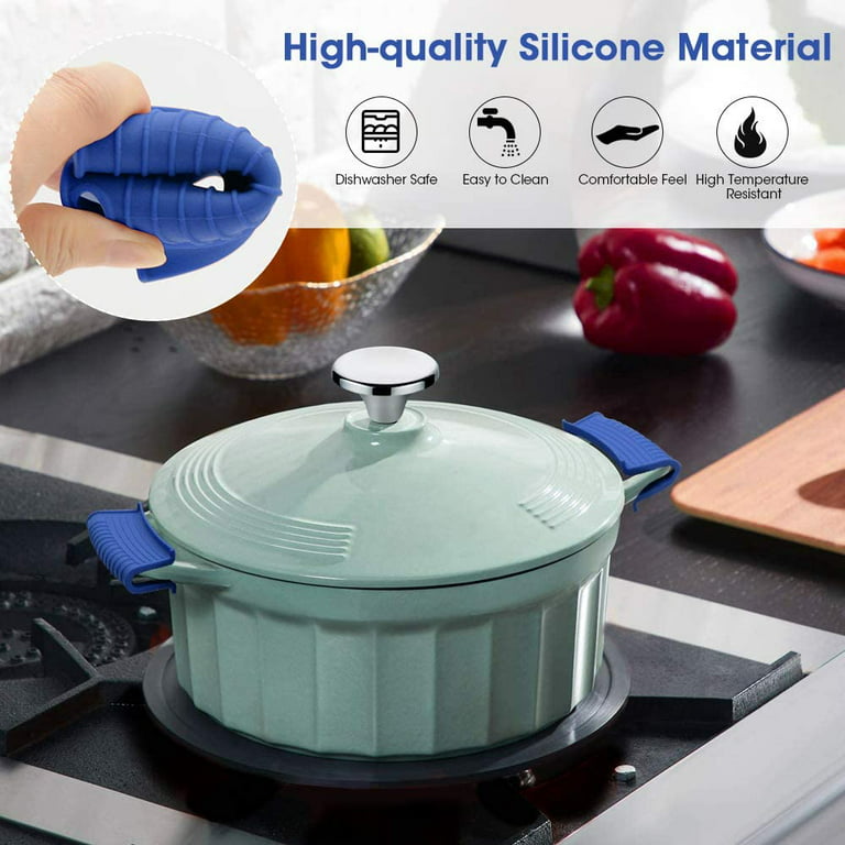 8 Pieces Silicone Hot Handle Holder and Assist Hot Pan Handle Holder Cast  Iron Handle Cover Assist Handle Rubber Holder Heat Resistant Pot Sleeve  Grip