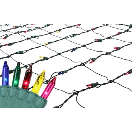 Christmas Netting Lights Northlight 150 ct. Mini Lights with Green Wire Net Style Christmas Lights ()
