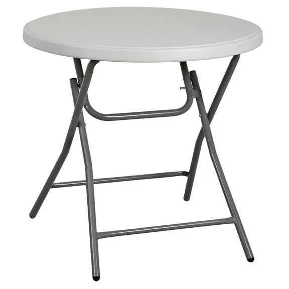 Favory Cocktail Table, Indoor Outdoor Portable High Top Table, Plastic Round Bar Height Folding Table for Party Wedding Event, White