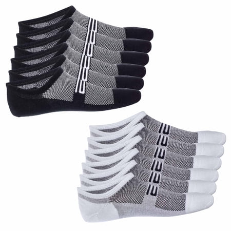 Golberg Unisex No Show Socks - 6 Pack Low Cut Cotton Socks with Non-Slide Strips for a Secure Fit - Casual Sock for Low Rise Shoes (Size - Large)