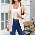 thumbnail image 4 of JUUNthy Cardigan for Women, Long Sleeve Leopard Striped Open Front Soft Casual Knit Sweater Outerwear Pink L, 4 of 14