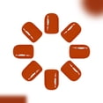 thumbnail image 2 of Uñas postizas MMNHJHUT cortas cuadradas color naranja quemado, 24 piezas, 2 of 7
