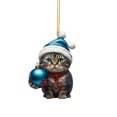 thumbnail image 2 of 8-Piece Acrylic Christmas Cat Ornament Set For Tree And Home Decor With 8Cm Size, 2 of 7