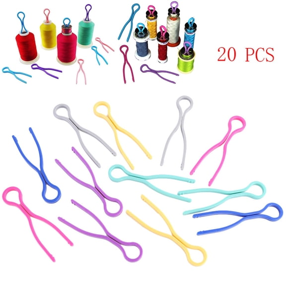 SLUOHZXI 20Pcs 5 Colors Sewing Bobbin Holder Clips Plastic Thread Bobbin Clips Sewing Accessory for Thread Spool Organizing Embroidery Quilting (5color-20Pcs)