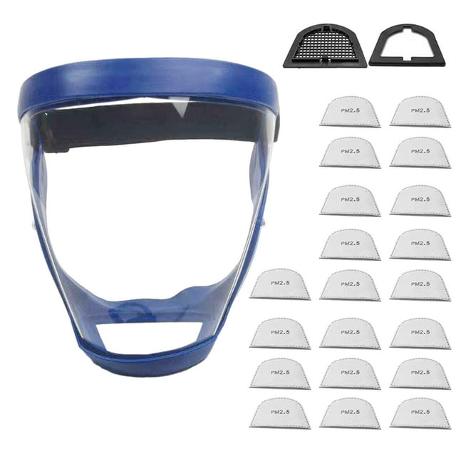Escudo facial Escudo facial transparente para adultos para moler corte de hierba para golpear malezas Marco azul