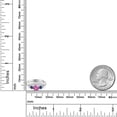 thumbnail image 4 of Gem Stone King 10K White Gold Pink Created Sapphire Blue Created Sapphire and White Lab Grown Diamond 5 Stone Bridal Engagement Wedding Ring Set for Women (0.94 Cttw, Round: 5MM and 3MM, Size 9), 4 of 6