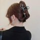 thumbnail image 3 of Hair Clip Metal Large Bow Hair Claw Clips French Elegant Pearl Butterfly Ribbon Knot Shape Hair Styling Hair Accessories Black Hair Barrette Hairpin f, 3 of 3