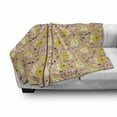 thumbnail image 3 of Hedgehog Soft Flannel Fleece Throw Blanket, Small Woodland Creature with Mushroom Foliage and Cones on Pink Background, Cozy Plush for Indoor and Outdoor Use, 60" x 80", Multicolor, by Ambesonne, 3 of 6