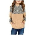 thumbnail image 2 of Piuwrlz Hood Sweatshirts Childrens Girls Boys Winter Printed Hoodies Pocket Long Sleeved Round Neck Hoodie Pullover Khaki Size 7 Years, 2 of 3