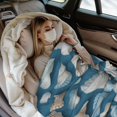thumbnail image 3 of Seashell Blue Throw Blanket for Stylish Warm Winter Cabin Ultra-Soft Micro Fleece Blanket, Premium Microfiber, Silky Soft, Plush, Warm and Lightweight for Couch, Sofa, Bed - 40"X30", 3 of 5