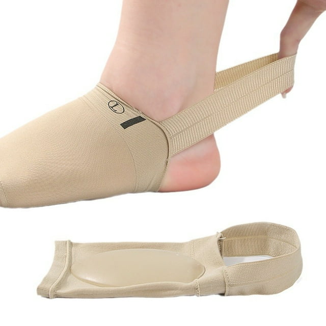 1 Pair Upgrade Metatarsal Compression Arch Support Sleeves with Gel Pad Inside - Brace for Flat Foot & Plantar Fasciitis Foot Pain Relief Women Men, Grey, Heel Spur Strap