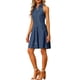 thumbnail image 4 of VESTIDOS DE DENIM PARA MUJER INSPIRADOS EN CHIC, CUELLO HALTER, SIN ESPALDA, VESTIDO CAMISERO CON BOTONES AZUL 3XL, 4 of 6