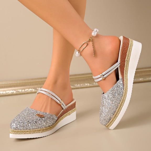 Wowcloth Women's Versatile Covered-Toe Mules - Wide Size Comfortable Slip-On with Platform Wedge Heel for Spring Summer Fashion Outdoor Footwear