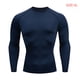 thumbnail image 5 of sweethay Ropa interior térmica para hombre, medias elásticas deportivas de secado rápido, para esquiar, correr, capas Base cálidas, ropa deportiva de Camisetas XL Azul marino sweethay AP013385-18, 5 of 6