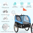 thumbnail image 6 of Costway Dog Bike Trailer Foldable Pet Cart with 3 Entrances for Travel, 6 of 9