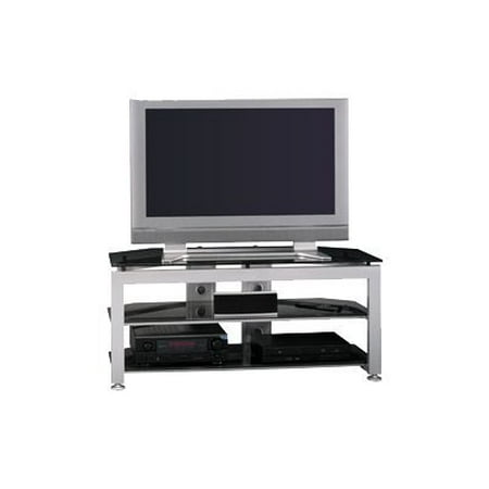 Bush Industries Video Base Collection VS74351-03 - Stand - for flat panel - metal, tempered glass - satin chrome - screen size: 60"