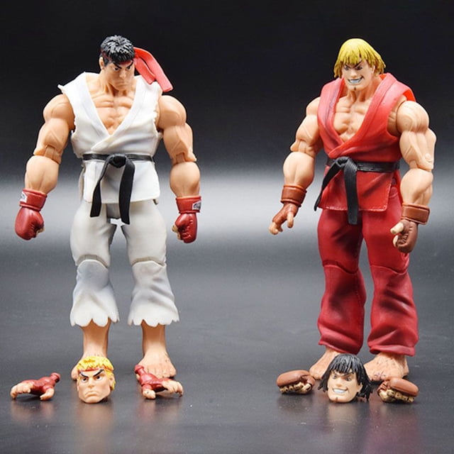 Colección de figuras de acción de Ryu, Rick, Ken, Butter, Guys Toy, Akuma, exacti, Hoshi, presidencia de Chun-Li, juego de regalo de mantequilla zhangmengya LED