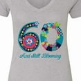 thumbnail image 4 of Inktastic Blooming 60th Birthday Women's V-Neck T-Shirt, 4 of 5