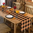 thumbnail image 6 of Orange and Black Buffalo Check Plaid Table Runner Fall Halloween Table Runners for Dining Holiday Coffee Table Decoration 13x72 Inch, 6 of 6