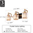 thumbnail image 4 of Vikaey Crystal Gold Bathroom Vanity Light Fixtures, Modern Elegant Style Bathroom Wall Sconce, Metal Vanity Lights Over Mirror(Black & Brass), 4 of 6