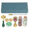 thumbnail image 2 of Wax  Kit,  Wax Furnace Removable Handle Simple  Exquisite Workmanship  for Envelope for Invitation Letter SP272 Antique Gold Amaranth Rhinestone Handle, 2 of 8