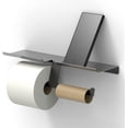 thumbnail image 2 of AmeriLuck Matte Black Double Toilet Paper Holder with Phone Shelf, for 2 Mega Rolls & Wet Wipes, Rust-Proof Stainless Steel Construction, 2 of 6