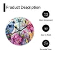 thumbnail image 4 of 12 Inch Wall Clock Battery Operated Silent Clock Decorative for Office, Kitchen, Outdoor, Living Room，Flowers and Birds Image, 4 of 4