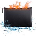 thumbnail image 1 of Fireproof Document Bag Waterproof and Fireproof Money Bag Safe Storage Pouch for Documents,Passport,Jewelry and Cash (Black), 1 of 4