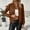 Brown, variant on Mooqilaa Women's Bomber Jackets, Long Sleeve Full Zip Faux Suede Casual Fall Outerwear Gray Size S-3XL