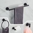 thumbnail image 3 of Juego de 3 juegos de baño negros montados en la pared, gancho para bata, soporte para papel higiénico montado en la pared, toallero, toallero de 16 pulgadas, accesorios de baño, toallero, juego de baño de acero inoxidable 304 Rojo Verde, 3 of 5