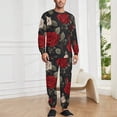 thumbnail image 2 of Rose Men's Pajama Set Sleepwear Pjs Lightweight Long Sleeve Crewneck Shirts and Bottoms Soft Comfy Sleep Sets XL, 2 of 5