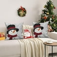 thumbnail image 3 of Dashan Christmas Pillow Cover 16x16 Set of 2,Winter Snowman Decorative Pillow Cases Couch Cushion for Bedroom Home Decor, 3 of 6