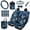 Rose Skull, variant on HUISEFOR 15 Packs Spider Web Car Seat Cover Full Set Non Slip Comfortable Steering Wheel Cover Seat Belt Cover Car Trash Can Air Vent Storage Bag Coasters Fit for Most Cars, Auto, SUVs