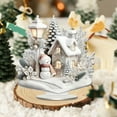thumbnail image 5 of FastXmas 6.7 x 7.1 In Christmas Acrylic Decoration,Warming Castle.Moon.Snowman.Cottage Shape Acrylic Pendants Ornaments for Christmas Tree Decorations, Hanging Ornament for Window Xmass Tree Keychian, 5 of 6