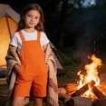 thumbnail image 5 of Staki Baby Overalls Toddler Baby Boy Girl Summer Clothes Overalls Suspender Shorts Romper Jumpsuit One Piece Outfit 2T 3T 4T Orange,3-4 Years, 5 of 7